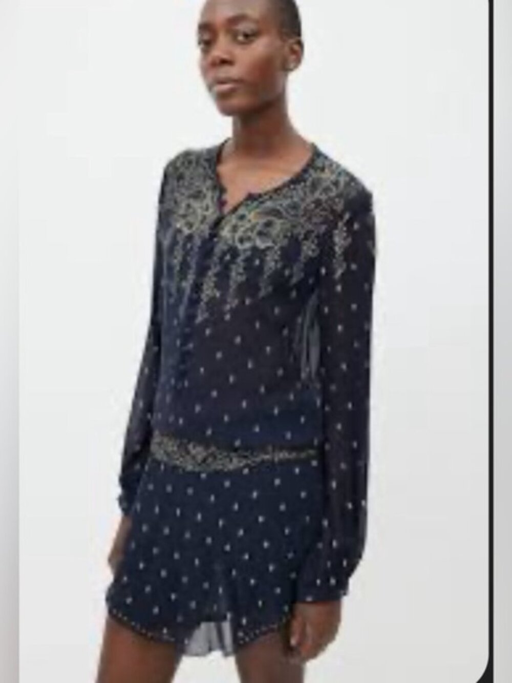 Isabel Marant Etioile Risha Gypsy Dress 100% Silk Size 36